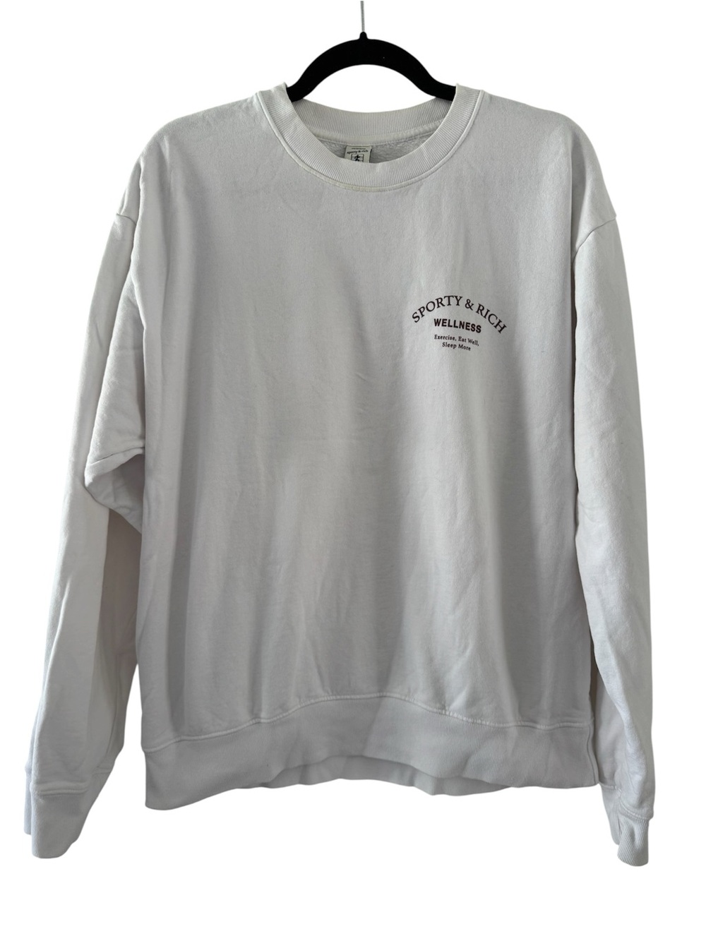 Sporty & Rich White Men's Crewneck Sweatshirt Size Medium.